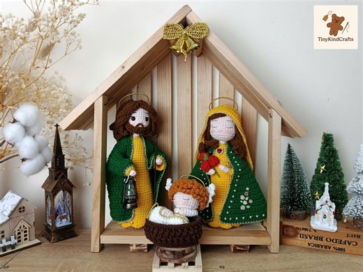 Handmade Crochet Nativity Scene Set – Holy Family Amigurumi – Catholic Christmas Gift, Mary Joseph & Baby Jesus, Christian Home Decor - Etsy