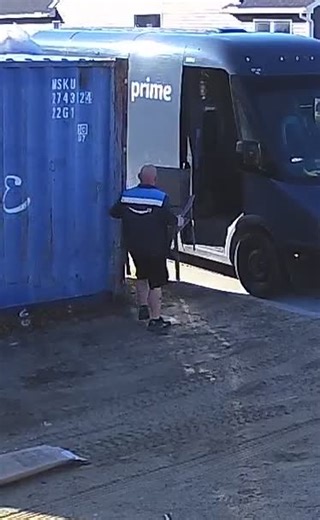 Wondering who dropped off a broken patio chair on the vacant lot, tgen checked the security cam… #amazondriversbelike #dumpingground #annoying