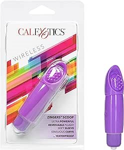 CalExotics Zingers Scoop Bullet Vibrator, Discreet Waterproof Massager with Curved Pleasure Tip for G-Spot Stimulation Purple SE-0073-20-2