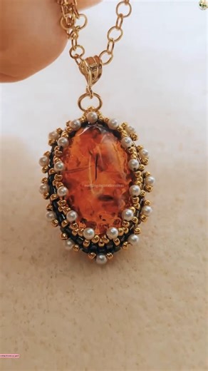 DIY Pendant Necklace with Amber Stone 🤩🤩 | Wedding Decoration Ideas