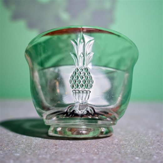 Vintage 1960s Heisey Glass Plantation Divided Mayonnaise Bowl. Pineapple Design. - Etsy
