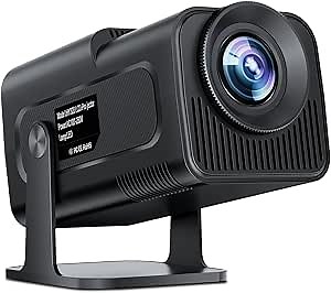 Mini Projector with WiFi Bluetooth, Built-in Apps - Salange HY320 4K 1080P Mini Projector, 12000 Lumen, Android 11.0, 270° Adjustable Stand, Auto Keystone, pk HY300 Projector [2025 Upgrade]
