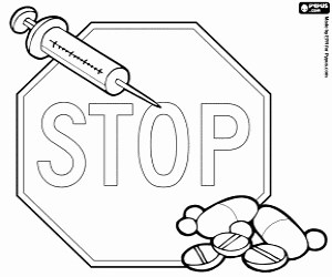Day against drugs coloring page printable game
