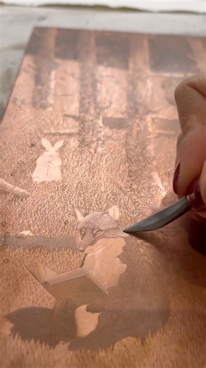 Noctural Ballad 🦔 #childrenillustration #engrave #artist #engraving #gravure