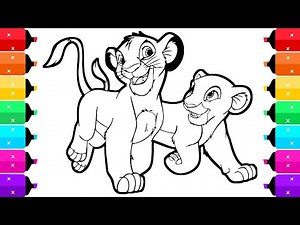 Color with me Simba and Nala The Lion King Coloring Pages