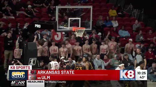 Arkansas State men's basketball routed ULM 103-70 for their 3rd straight win. Five scored in double figures. Christian Harmon led the way with 21 points (seven 3's - 1st Red Wolf to pull off feat since 2019). Here's highlights thoughts from Ryan Pannone Postgame press conference: https://www.kait8.com/2026/02/12/arkansas-state-routs-louisiana-monroe-103-70/ Arkansas State Men's Basketball | Region 8 Sports