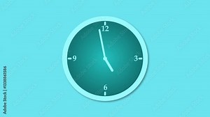 Minimalist Simple clock animation, A simple clock face with white hour and minute hands, and the clock has a minimalist design Stock Video