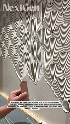 Amazing Decorative Wall Texture Technique! Modern Plaster Art Finish