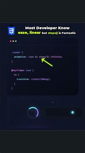 CSS steps() — The Secret to Mechanical Animations ⚡ #webdesign #frontend #css