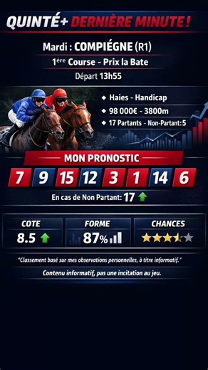 Pronostic Quinté+ Compiègne -21 Avril- Dernière minute