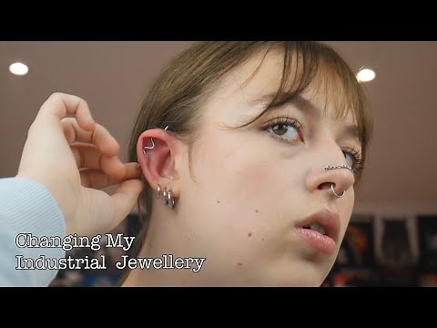 Changing My Industrial Piercing For The First Time!