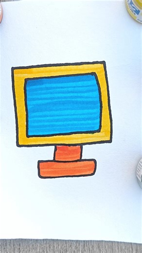 Monitor Simple Drawing #monitor #viral #computer #trending #art #viralshorts