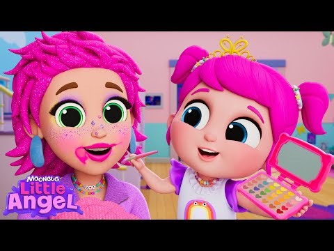 Pink Sparkle Salon! 💄💅 Mommy Makeover! | Little Angel Kids Songs & Nursery Rhymes