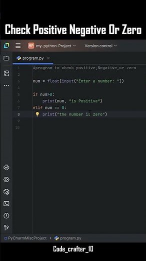 ➕➖ Python Program to Check Positive, Negative, or Zero | Beginner Tutorial