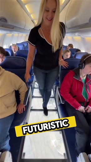 Passengers Shocked by Glass Floor Inside Airplane | Transparent Plane Aisle Goes Viral#shorts