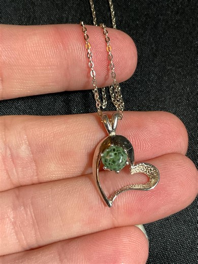 Sterling Silver, Isle Royale Michigan Greenstone Necklace, Greenstone Necklace, Michigan Greenstone, Flawless, Greenstone Heart Necklace - Etsy