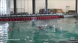 The M4 wave energy device being tested