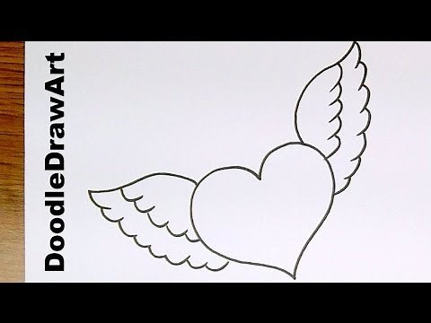 Speed Doodle: A Heart With Wings - Draw it in A Minute - Easy Drawing Lesson