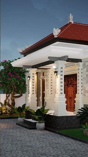 Minimalist Balinese Style House Design 10m x 13m with a Touch of Spanish Motifs