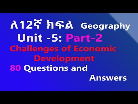 Grade 12 Geography Unit 5: Part-2 Challenges of Economic Development | Questions and Answers