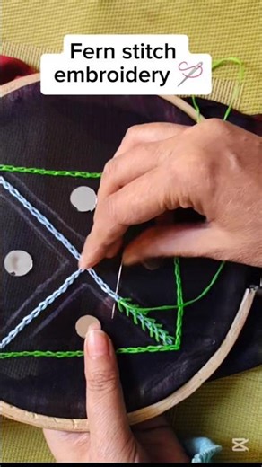 Learn Fern Stitch in Seconds 🌿 | Hand Embroidery