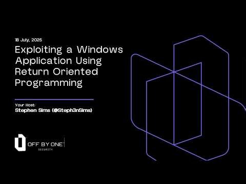 Exploiting a Windows Application Using Return Oriented Programming