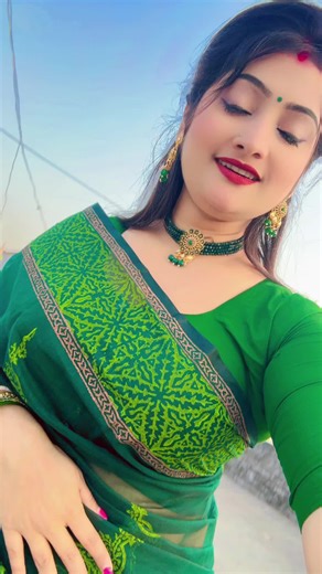 Traditional Green Saree Fashion Showcase
