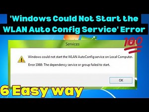 Fix 'Windows Could Not Start the WLAN Auto Config Service' Error || 2023