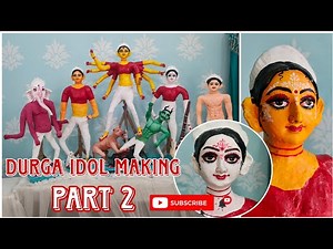 How to make durga maa murti Part 2 | Maa Durga Idol Coloring Step by Step | Durga Murti Painting 🪷