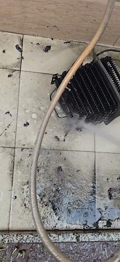 Refrigerator condenser coil servicing deep cleaning #appliances #refrigerator #cleaning #virel