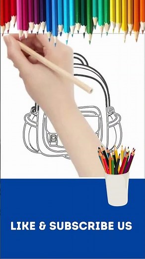 Learn How to draw bag sketch on white paper | Bag Drawing | For Kids | School Bag Drawing