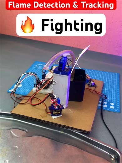 🔥 Flame Detection with Water Pump _ Automatic Fire Extinguisher using Arduino #shorts #trending 1080p