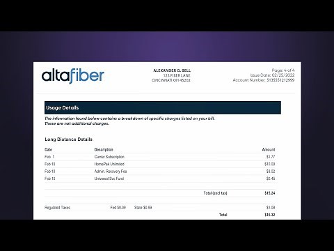 altafiber Bill Explanation