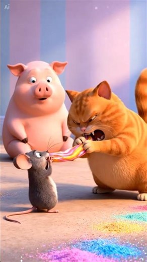 Most Heartwarming: Greedy Cat vs Mouse Bubble Gum Goes Crazy! 🫧🐱 #shorts #cat #satisfying