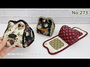 No.273 Foldable Pincushion & Needle Holder Mat, 클래식 핀쿠션 & 바늘꽂이 케이스, Elegant Quilted Design.