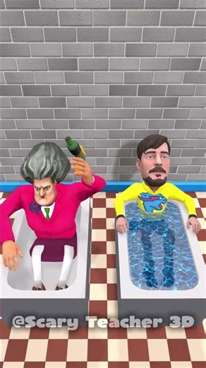 Mr Beast And Scary Teacher Funny Water #familyfun #funny #scaryteacher3d