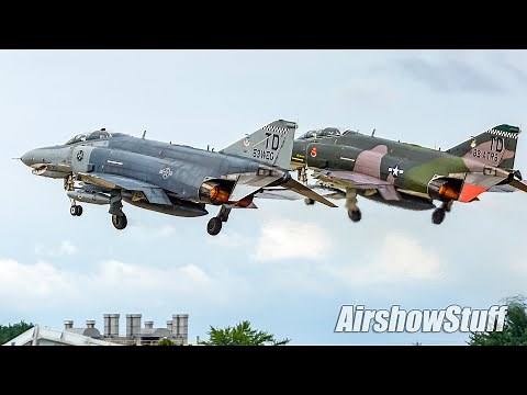 Two-Ship F-4 Phantom Takeoff and Flybys - EAA AirVenture Oshkosh 2016