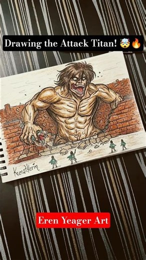 Drawing the Attack Titan! 🤯🔥 | Eren Yeager Art