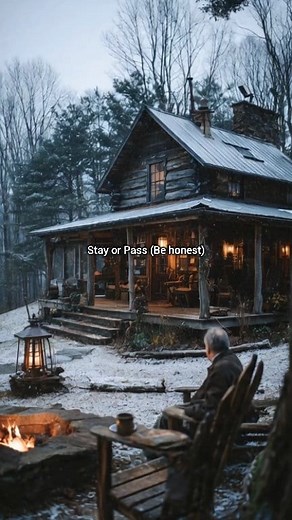 152K views · 7.1K reactions | Cabin this cozy on a snowy night: Stay or Pass?  If you choose 'pass,' you're wrong. This is exactly where I'm spending the next week. Who needs a vacation?  #StayOrPass #WinterVibes #CabinLife #cabin #DreamGetaway #NostalgicHome #SlowLiving #LogHouseDreams #winterwonderland #offgrid | Log House Dreams | Facebook