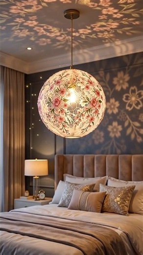 DIY Floral Lace Sphere Pendant Light | Easy Mod Podge Balloon Lamp Craft 🌸 #craftyideas #diyideas