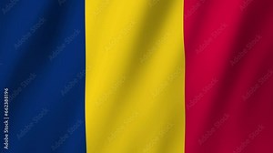Chad Flag. National 3d Chad flag waving. Flag of Chad footage video waving in wind. Flag of Chad 4K Animation Stock Video