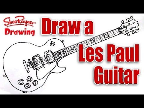 How to draw a Les Paul Electric Guitar