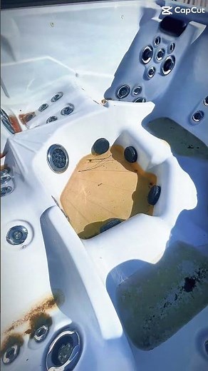 How to clean a hot tub? Spray 50/50 mixture of white vinegar and water onto the shell and waterline.