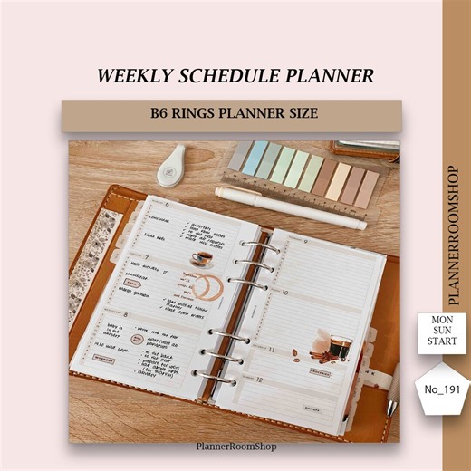 Time Blocking Printable Weekly Schedule Planner, Time Block Journal, Hourly Planner for B6 Rings Agenda, Time Boxing Planner, 191 - Etsy UK