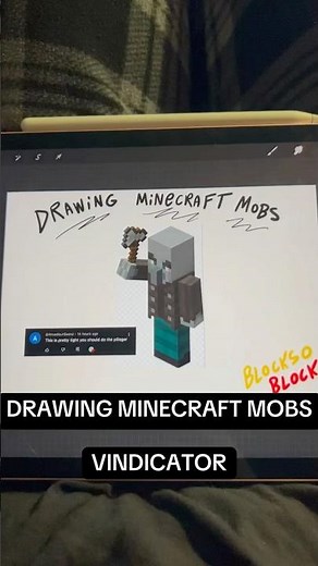 Drawing Minecraft Mobs: Vindicator #minecraft #minecraftart #drawminecraft