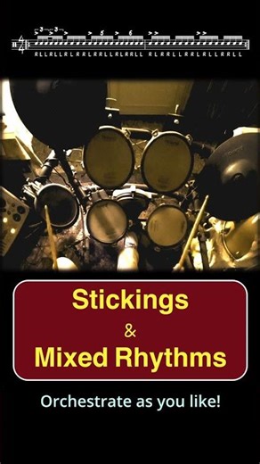 Advanced Drum Stickings for Mixed Rhythm#shorts #drums