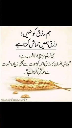 نبی کریم صلی اللہ علیہ وسلم کا فرمان ہے بلا شبہ انسان کا رزق اس کو موت سے بھی۔۔۔۔