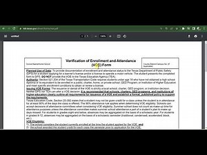 VOE Verification of Enrollment Form