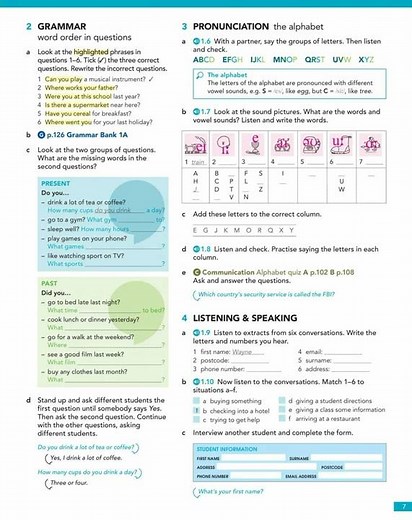 English File 4ed. Pre Intermediate. SB 1.7