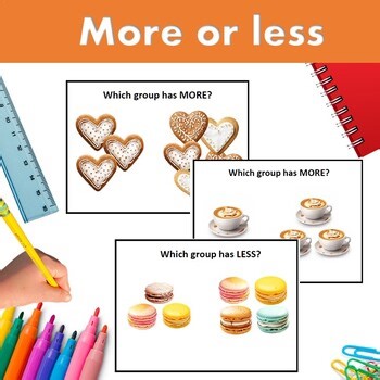 More or Less? visual Comparison. Quantity task card